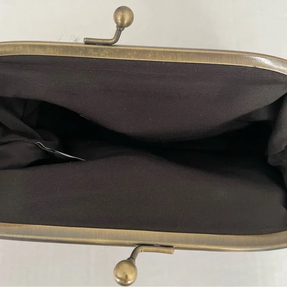 Banana Republic Brown Leather Kisslock Clutch - Picture 6 of 7